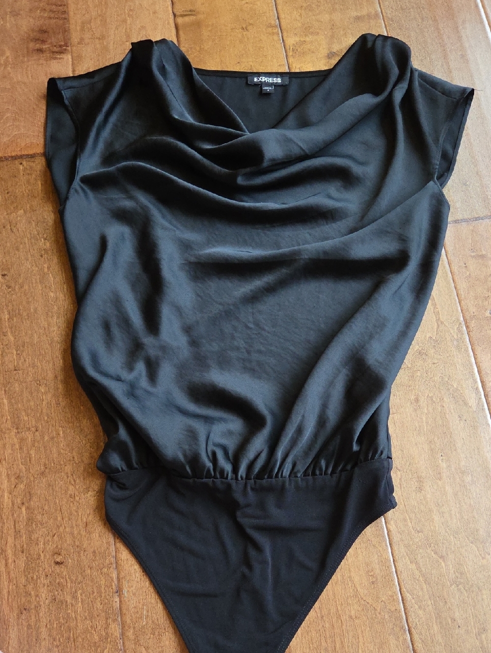 Express Black Cowl-Neck Bodysuit